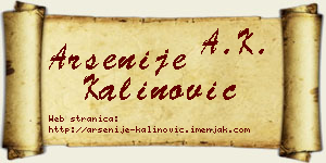 Arsenije Kalinović vizit kartica